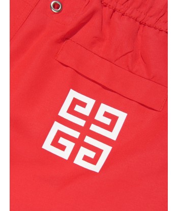 Givenchy Boys Logo Print Swim Shorts in Red En savoir plus