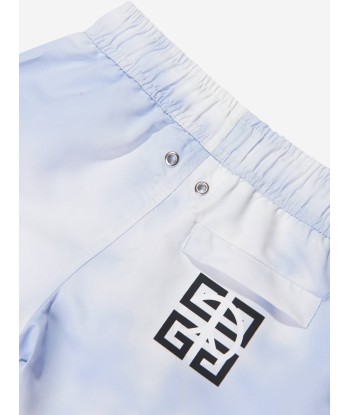 Givenchy Boys Cloud Print Swim Shorts in White destockage