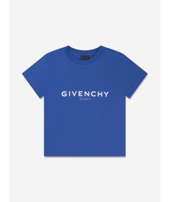 Givenchy Boys Logo Print T-Shirt in Blue la colonne vertébrale