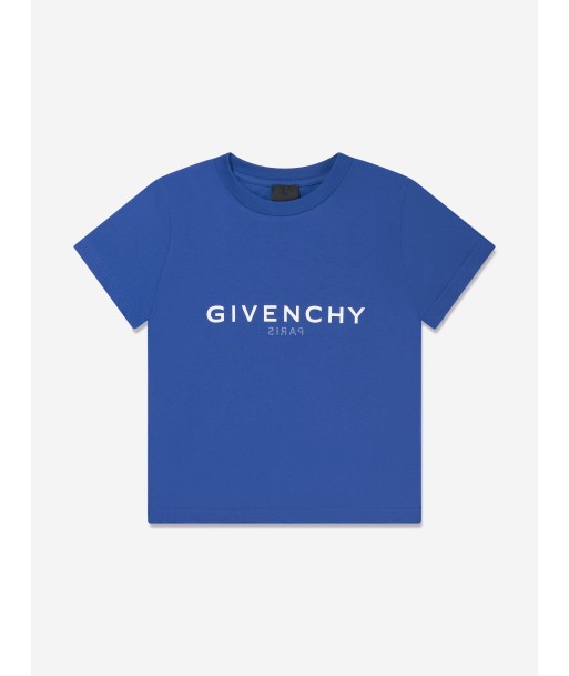 Givenchy Boys Logo Print T-Shirt in Blue la colonne vertébrale