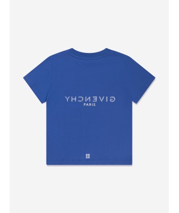 Givenchy Boys Logo Print T-Shirt in Blue la colonne vertébrale