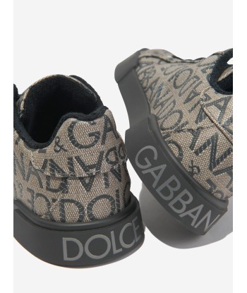 Dolce & Gabbana Kids Logo Trainers in Beige Par le système avancé 