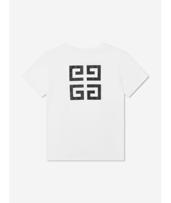 Givenchy Boys Logo Print T-Shirt in White Faites des économies