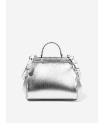 Dolce & Gabbana Girls Leather Logo Handbag in Silver Fin de série