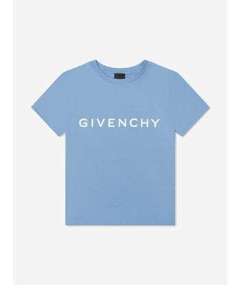 Givenchy Boys Logo Print T-Shirt in Blue votre