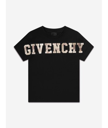 Givenchy Boys Camouflage Logo T-Shirt in Black Le MVP de beaucoup