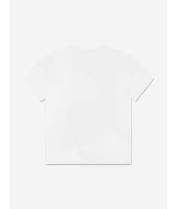 Givenchy Boys Wave Print Logo T-Shirt in White en ligne des produits 