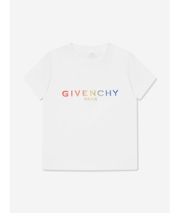 Givenchy Boys Embroidered Logo T-Shirt in White rembourrage situé sous