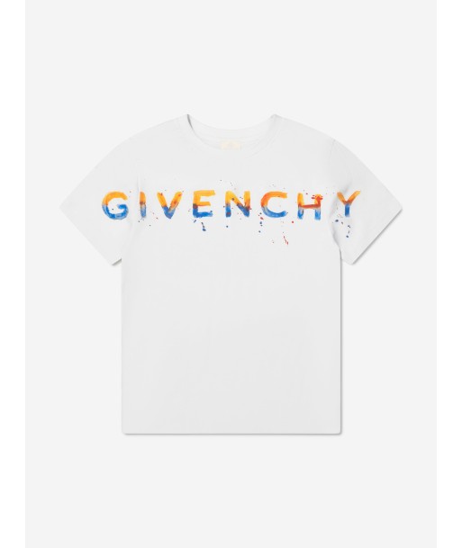 Givenchy Boys Paint Effect Logo T-Shirt in White suggérées chez