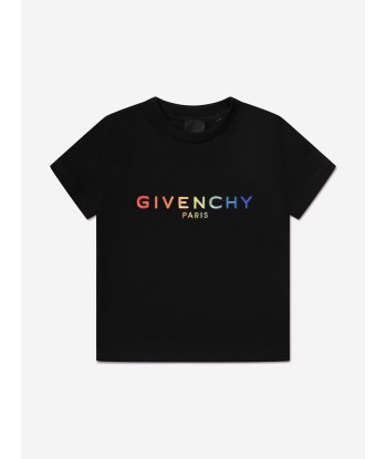 Givenchy Boys Embroidered Logo T-Shirt in Black sur le site 