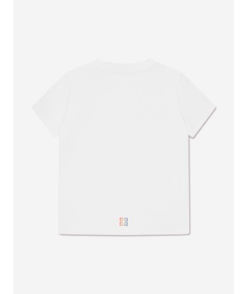 Givenchy Boys Embroidered Logo T-Shirt in White rembourrage situé sous