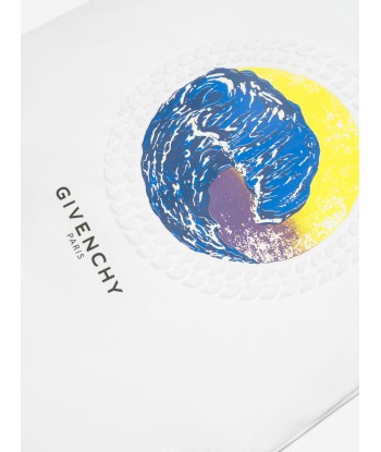 Givenchy Boys Wave Print Logo T-Shirt in White en ligne des produits 