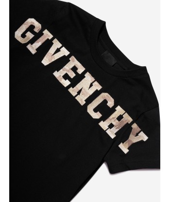 Givenchy Boys Camouflage Logo T-Shirt in Black Le MVP de beaucoup