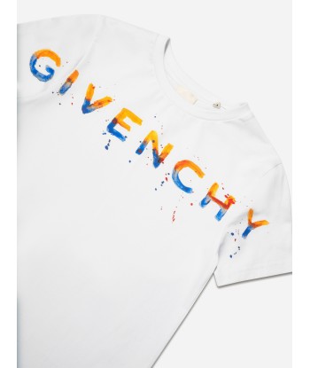 Givenchy Boys Paint Effect Logo T-Shirt in White suggérées chez