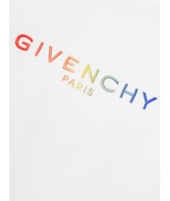 Givenchy Boys Embroidered Logo T-Shirt in White rembourrage situé sous