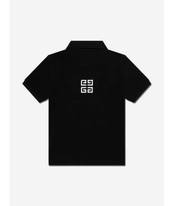 Givenchy Boys Half Zip Logo Polo Shirt in Black en ligne des produits 