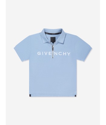 Givenchy Boys Half Zip Logo Polo Shirt in Blue sur le site 