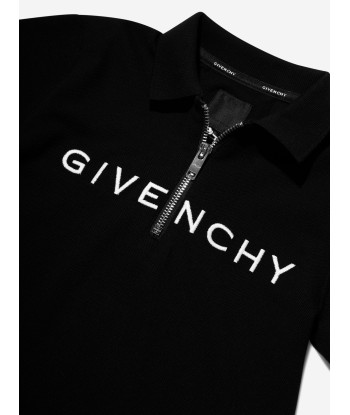 Givenchy Boys Half Zip Logo Polo Shirt in Black en ligne des produits 