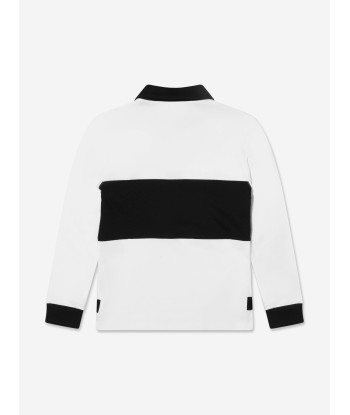 Givenchy Boys Long Sleeve Logo Polo Shirt in White la livraison gratuite