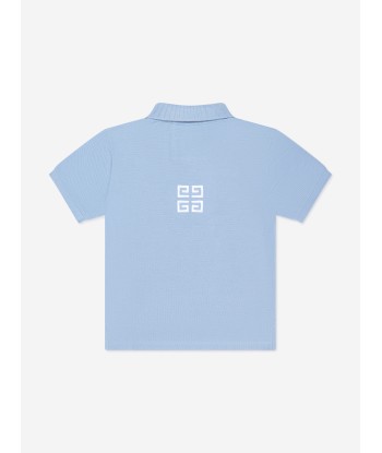 Givenchy Boys Half Zip Logo Polo Shirt in Blue sur le site 