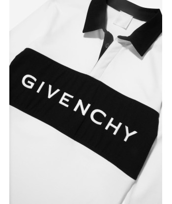 Givenchy Boys Long Sleeve Logo Polo Shirt in White la livraison gratuite