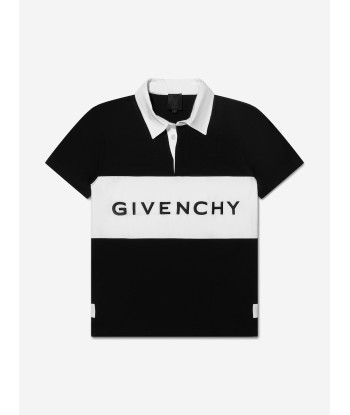 Givenchy Boys Embroidered Logo Rugby Polo Shirt in Black À commander