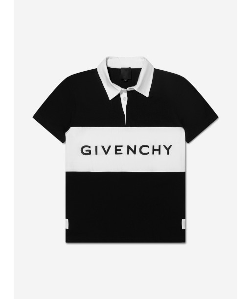 Givenchy Boys Embroidered Logo Rugby Polo Shirt in Black À commander