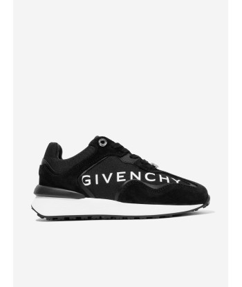 Givenchy Boys Suede Logo Runner Trainers in Black de pas cher