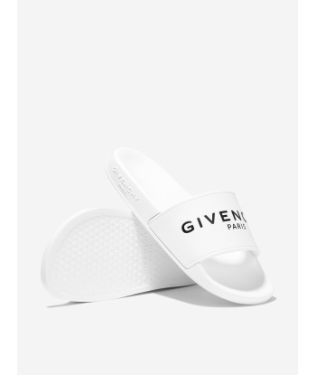 Givenchy Boys Logo Sliders in White destockage