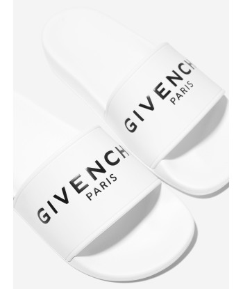 Givenchy Boys Logo Sliders in White destockage