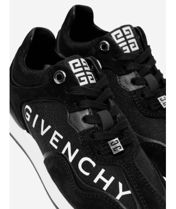 Givenchy Boys Suede Logo Runner Trainers in Black de pas cher