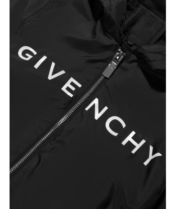 Givenchy Boys Logo Print Hooded Windbreaker in Black Comparez et commandez 