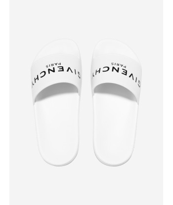 Givenchy Boys Logo Sliders in White destockage