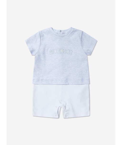 Givenchy Baby Boys Logo Romper in Blue hantent personnes