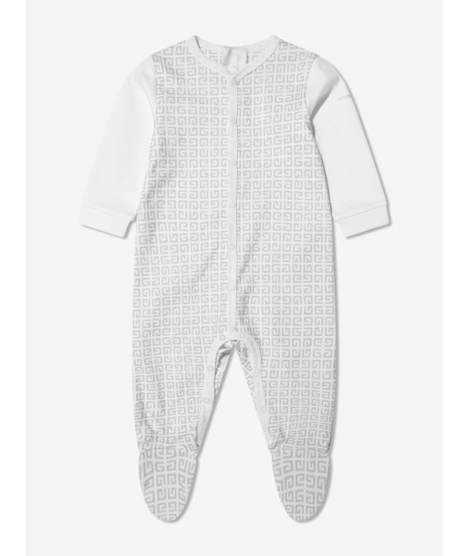 Givenchy Baby 4G Logo Print Babygrow in Grey pas cher