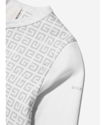 Givenchy Baby 4G Logo Print Babygrow in Grey pas cher