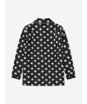 Dolce & Gabbana Boys Logo Print Pyjama Top in Black de France