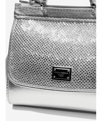 Dolce & Gabbana Girls Leather Logo Handbag in Silver Fin de série