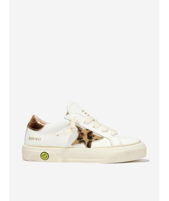 Golden Goose Kids May Leather Leopard Horsy Star Trainers Découvrez la collection