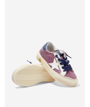 Golden Goose Kids May Glitter And Leather Lacing Star Trainers de technologie