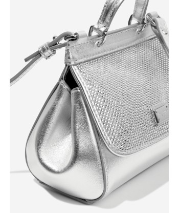 Dolce & Gabbana Girls Leather Logo Handbag in Silver Fin de série