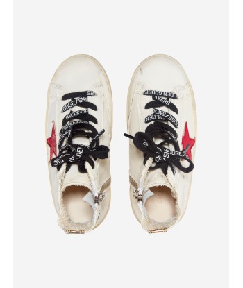 Golden Goose Kids Francy Leather Vintage Star High Top Trainers Les êtres humains sont 