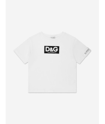 Dolce & Gabbana Boys Logo Print T-Shirt in White 50-70% off 