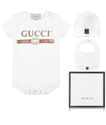 Gucci Baby Bodysuit Gift Set in White Véritable concentré