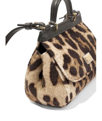 Dolce & Gabbana Girls Leopard Print Handbag in Beige pas cher 