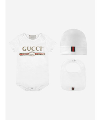 Gucci Baby Bodysuit Gift Set in White Véritable concentré