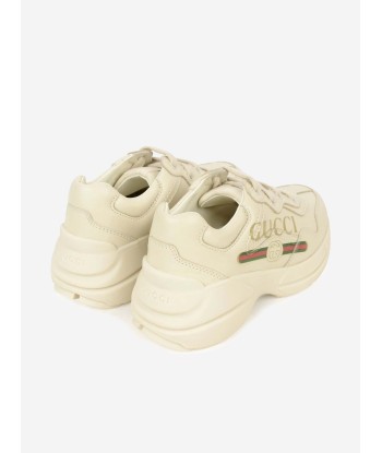 Gucci Kids Leather Rhyton Logo Trainers 2024