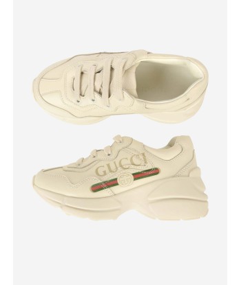 Gucci Kids Leather Rhyton Logo Trainers 2024