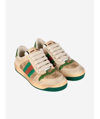 GUCCI Kids Leather Screener Trainers Livraison rapide