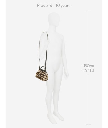 Dolce & Gabbana Girls Leopard Print Handbag in Beige pas cher 